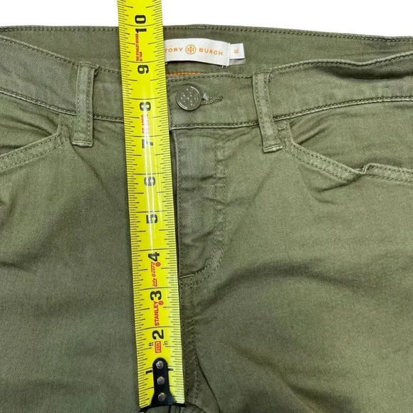 Tory Burch Emmy Ankle Skinny Jeans in Olive Green Size 30 - Picture 6 of 10